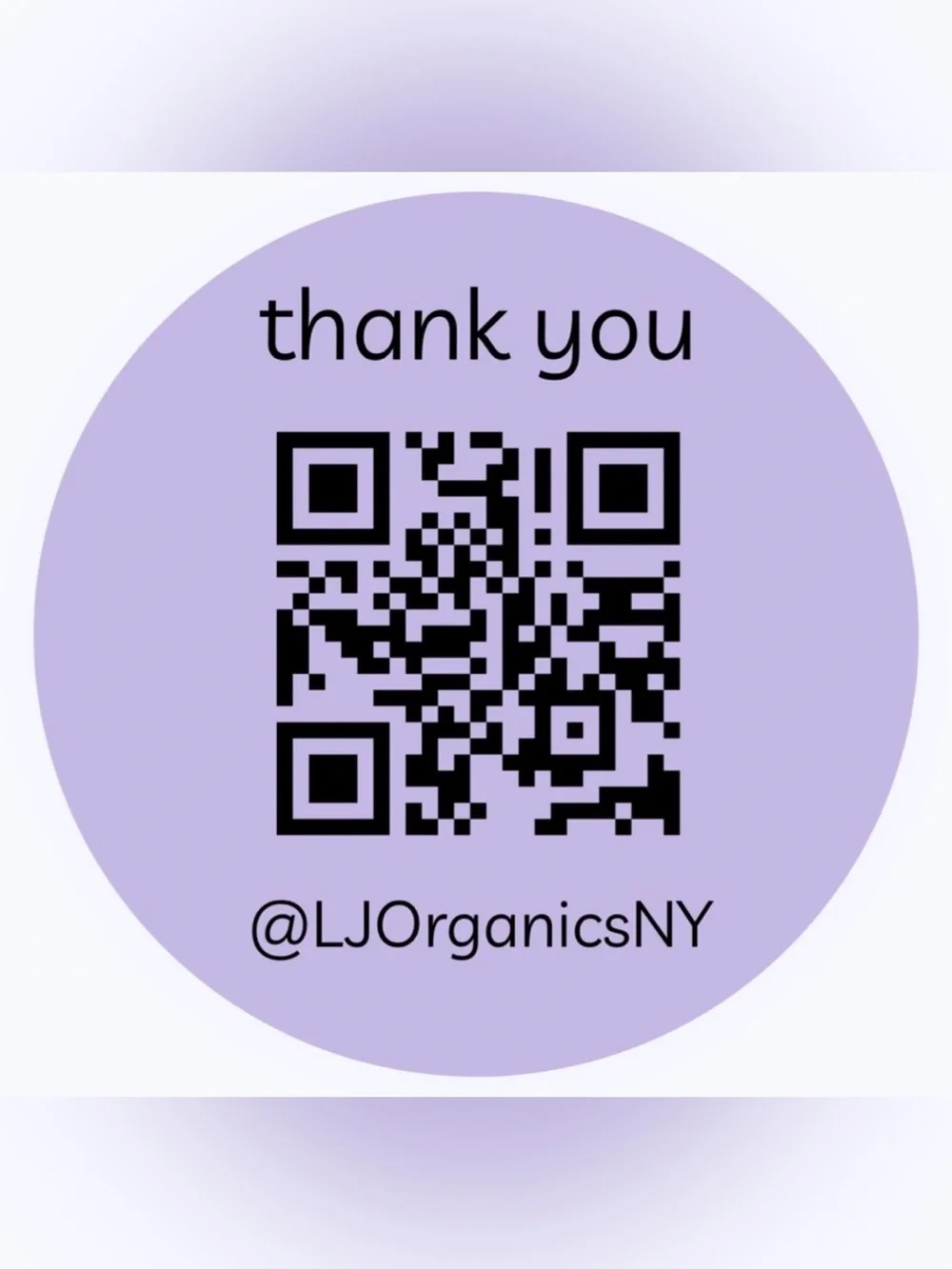 50 CUSTOM STICKERS - 2” ROUND - THANK YOU - W/ YOUR QR CODE & CLOSET NAME - PURP